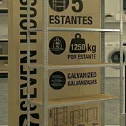 Estantería Modular Metálica con 5 Baldas 1250kg Plateado 120x60x180cm 7house - Img 55698734