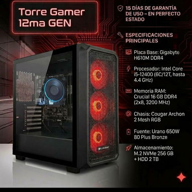 Torre 12Gen I5 12400+16GB 3200MHZ+SSD M2 256GB+ 2TB - 3/3