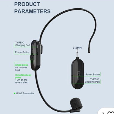 Micrófono Profesional de auriculares inalámbricos 2.4G_ - Img 124292529