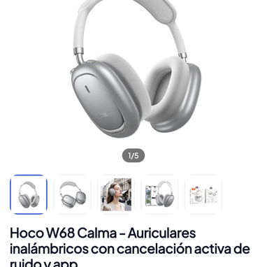 Hoco W68 Calma - Auriculares inalámbricos con cancelación activa de ruido y app - 5/5