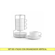 SET DE 4 TAZAS CON ORGANIZADOR VERTICAL - Img 55759298