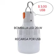 BOMBILLO RECARGABLE POR USB FOCO LED DE 20W - Img 55791822