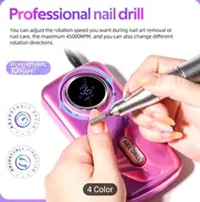 drill de uñas profesional de 45000RPM recargable con kit completo - Img 50037343
