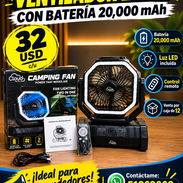 Ventilador de Camping 2 en 1 con Luz LED y Batería 20000mAh - . Venta exclusiva x cantidad a 32💵 la unidad. - Img 57861220