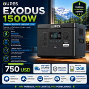 OUPES EXODUS 1500W, Pico 3600 , Capacidad 1488Wh ,Carga hasta 800W en 4 horas + OFERTA 12GB DE DATOS MOVILES - Img 56159576