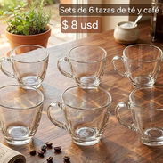 Set de 6 tazas de cristal, para té o café. - Img 57176126