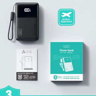 😱⚡Power Bank INIU 10000mAh 45W USB-C con Cable Desmontable, Soporte y Linterna    30 USD - 2/2