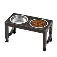 Comedero Doble Elevado Ajustable y Plegable con Tazones de Acero Inoxidable - Img 57173278