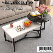 Centro de mesa de hierro y porcelanato Disponibilidad de colores: Negro y blanco, carmelita y blanco - Img 58395963