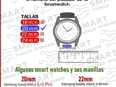 Manilla metálica milanesa 20mm/ Manillas milanesas para relojes inteligentes/ Manillas para Smart watch - Img 60372718