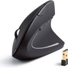 Mouse óptico, ergonómico, vertical e inalámbrico 2.4G, modelos 800/1200/1600 ppp, con 5 botones y en color negro - Img 75762072