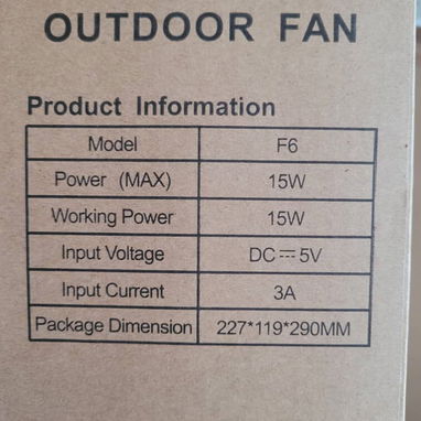 Ventilador recargable F6, 20000mAh. Función de PowerBank. Hasta 58 horas de uso por carga. Luz de 32 LED. - 6/9