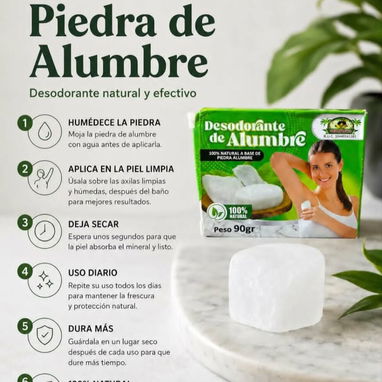 desodorante de piedra de alumbre* 90 gr - 2/2