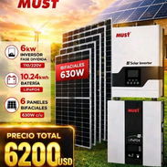 Kit solar Must Inversor 6kw más batería 10 kw y 6 paneles 630w - Img 56532483