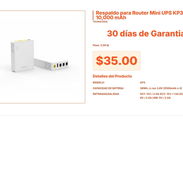 Mini UPS KP3 para Modem 12V con Puerto USB de 5V 10,000 mAh Pro VPT#-0269 - Img 55666964