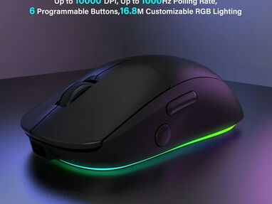 Mouse gamer RGB inalámbrico recargable por cable 10 000dpi - Img 66066535