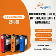 Radio con bocina, panel solar y luz - Img 56643898