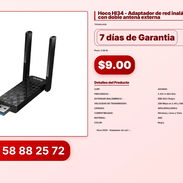 Hoco HI34 - Adaptador de red inalámbrico USB con doble antena externa - Img 57027039