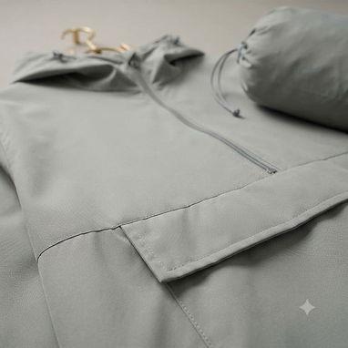Chaqueta Cortavientos Gris con Capucha - Impermeable / Con Bolsillo (Nueva) - Img 125183484