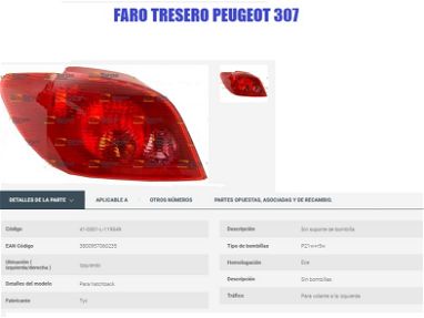 Parabrisas delantero de autos modernos y faros delanteros y traseros de Peugeot. - Img 66060320