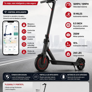 SCOOTER ELÉCTRICO PLEGABLE* Con mensajería incluida - Img 123770872