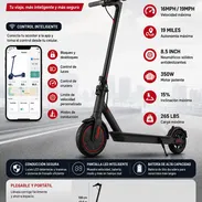 🛴 SCOOTER ELÉCTRICO PLEGABLE* ✅ Motor potente de 350W ✅ Velocidad máxima de hasta 19 MPH (30 km/h aprox.) ✅ Autonomía d - Img 55881700