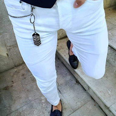 Pantalon blanco de vestir , Pantalon blanco de lino - Img 96829900