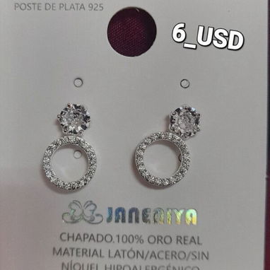 Finos Aretes plateados _Oro Laminado y Cadenas Pandora. - Img 120513755