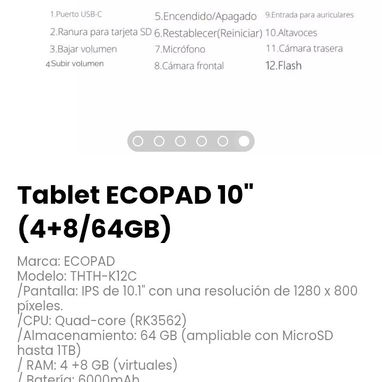 Tablet ECOPAD 10" (4+8/64GB). Marca: ECOPAD - Img 125825993
