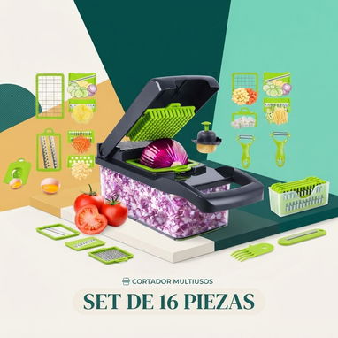 🛍️ cortadora de verduras o especias de 16  piezas - 2/2