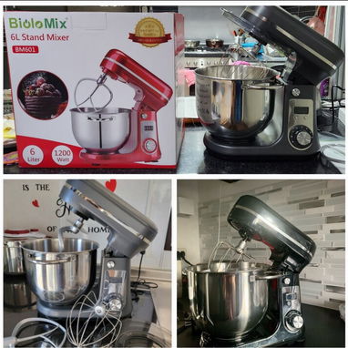 Mezcladora Biolomix 6litros 1200w GLOBO Y ENGRANAJES DE METAL - Img 108528261