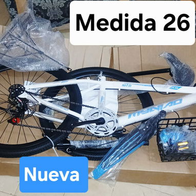 Bicicletas medida 26 MTB negra/roja y blanca/azul cesta,frenos de disco,amortiguacion,21 velocidades nuevas en su caja - 3/3