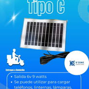 💠Panel Solar Salida Tipo C 9w 6 volts 💠Sirve para cargar equipos como teléfonos móviles, lámparas recargables, lintern - Img 56886499