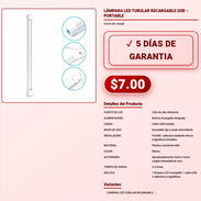 LÁMPARA LED TUBULAR RECARGABLE USB – PORTABLE . - Img 57881998