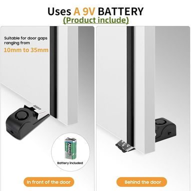 Alarma de tope de puerta mejorada, alarma de seguridad antirrobo de 120 dB para el hogar, - Img 117447214