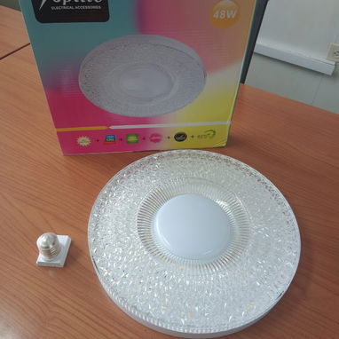 LÁMPARA LED REDONDA DE CRISTAL 48W, ENTREGA DE FACTURA. VARIEDAD DE ÚTILES DEL HOGAR, ELECTRODOMÉSTICOS, ETC - Img 119836596