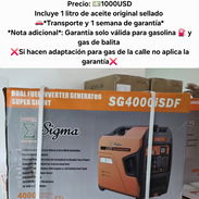 planta eléctrica Sigma  inverter Dual Fuel gasolina y gas, paratuhogar2 💯 - Img 56948702
