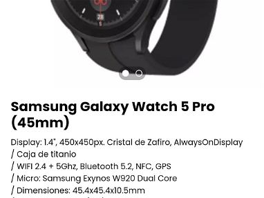 !!Smart Watch/Samsung Galaxy Watch 5 Pro (45mm) Display: 1.4", 450x450px. Cristal de Zafiro, AlwaysOnDisplay!! - Img main-image-45732470