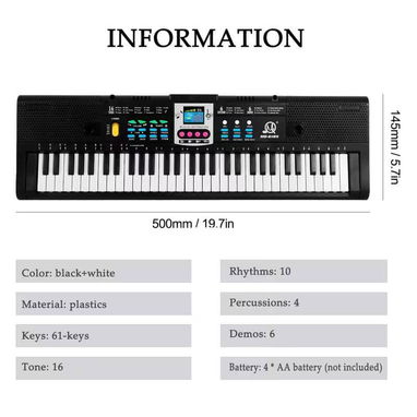 🎹 Teclado Electrónico Multifunción 61 Teclas con Micrófono - 2/4