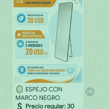 ESPEJO GRANDE PARA COLGAR O DE PIE con oferta de 20 si lleva más de 5 - Img 123969993