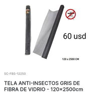 Rollo de tela anti-insectos de fibra de vidrio color gris 1.20 mtrs x 25 mtrs - Img 56113382
