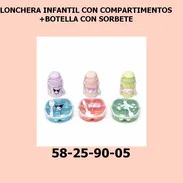 LONCHERA INFANTIL CON COMPARTIMENTOS +BOTELLA CON SORBETE - Img 55729158