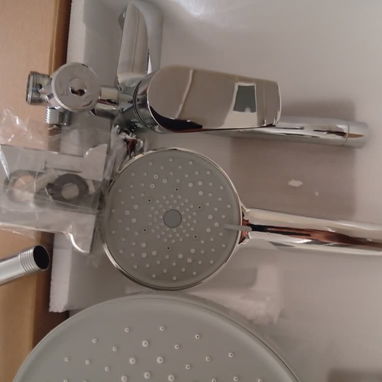 🚧 DUCHA MEZCLADORA DE DOS TIROS CON COLUMNA PLATEADA MARCA S.P.C 🚧 - 6/9