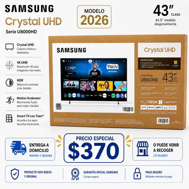 Samsung de últimos modelos 43”-75” 2026 y 2025 con IA incluido y procesadores 4K - 5/8