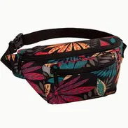 👜 Riñonera / Cangurera Ajustable Multibolsillo (Negro Floreado) - Img 54977575