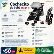 Coche de bebé reclinable con capota. Cochecito - Img 57998805
