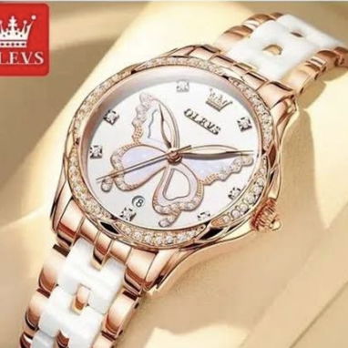 Reloj automático de Lujo para mujer de color blanco y dorado - 2/4