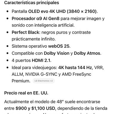LG OLED evo AI C5 de 48” (modelo OLED48C5) Smart TV 2025 - Img 123335296