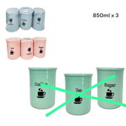 💜Juego de 3 envases para caffe, te, azúcar, etc... (DH) - Img 56704559