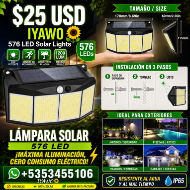 🔥☀️ ¡3 OPCIONES DE LÁMPARAS SOLARES IYAWO! ☀️🔥 💡 ELIGE LA QUE MÁS NECESITES PARA TU HOGAR 🏠✨ 🔸 LÁMPARA SOLAR 234 LE - 2/3